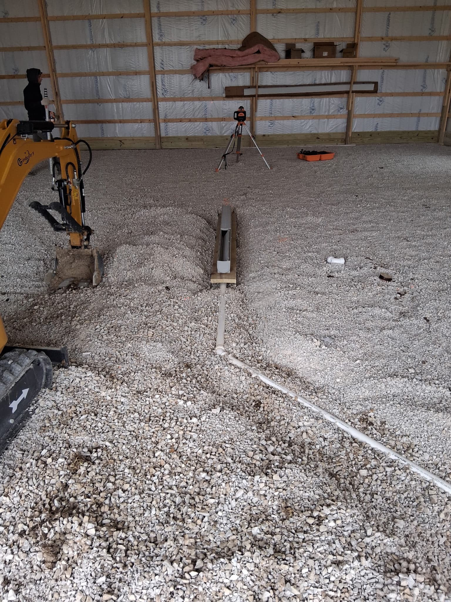 Underground drain line trenching and pipe installation for a residential build by Primeline Plumbing